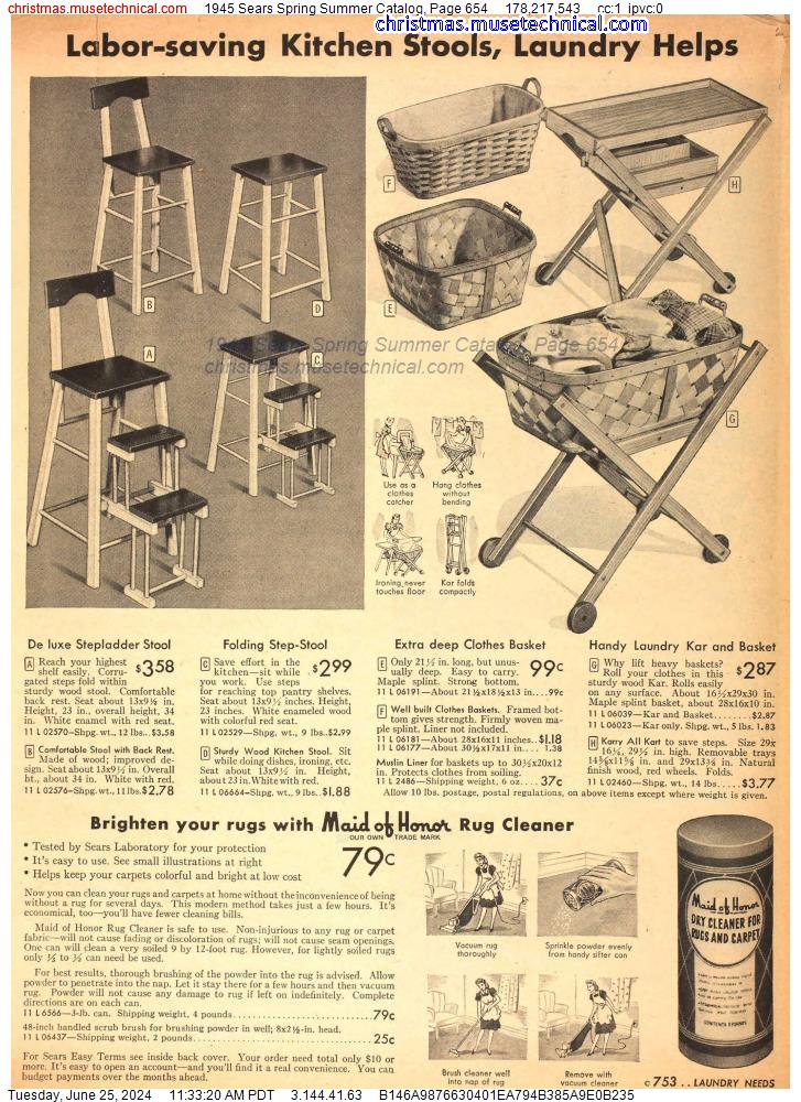 1945 Sears Spring Summer Catalog, Page 654