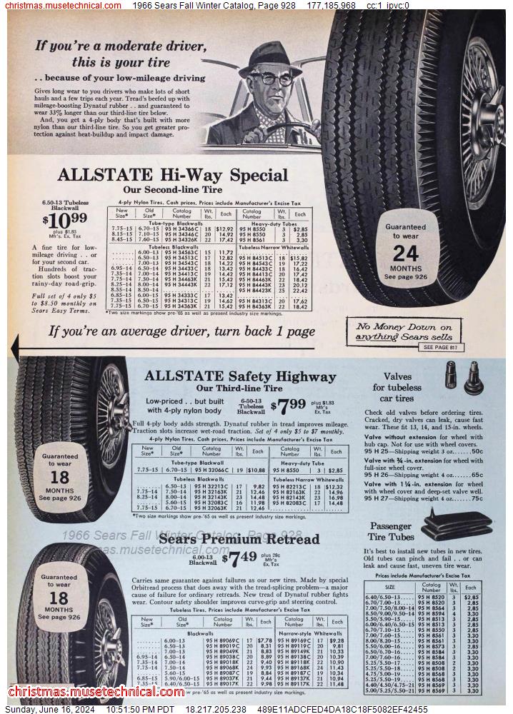 1966 Sears Fall Winter Catalog, Page 928