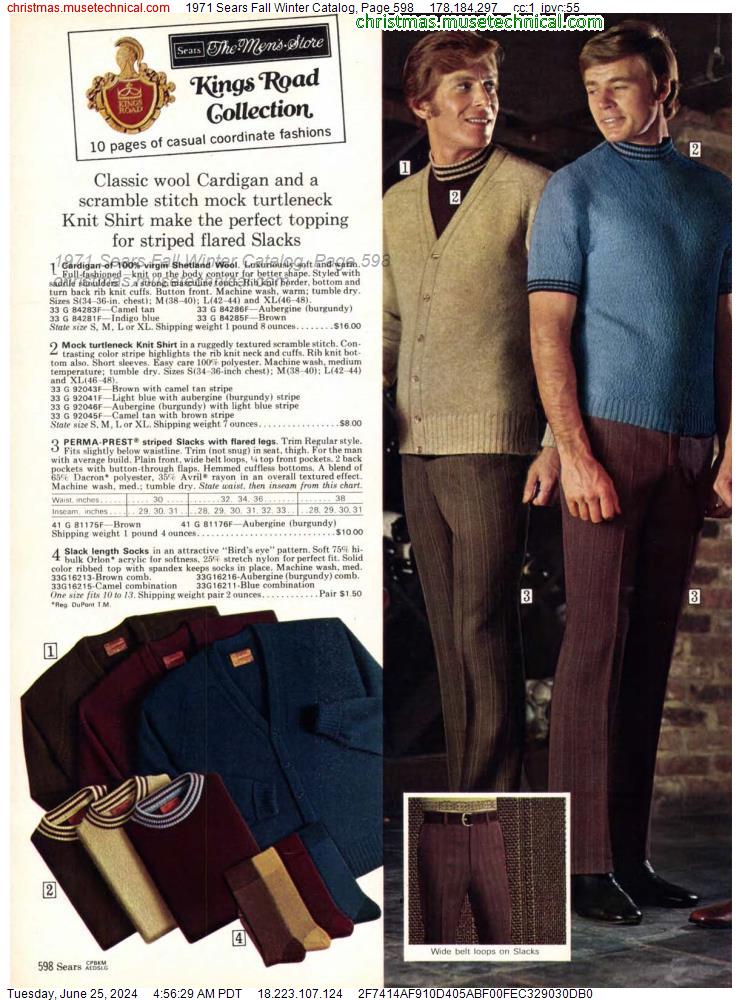 1971 Sears Fall Winter Catalog, Page 598