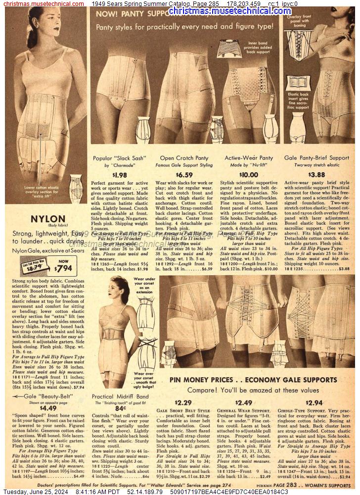 1949 Sears Spring Summer Catalog, Page 285