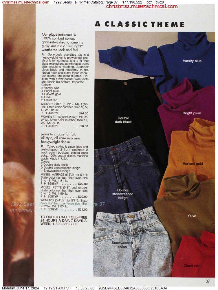 1992 Sears Fall Winter Catalog, Page 37