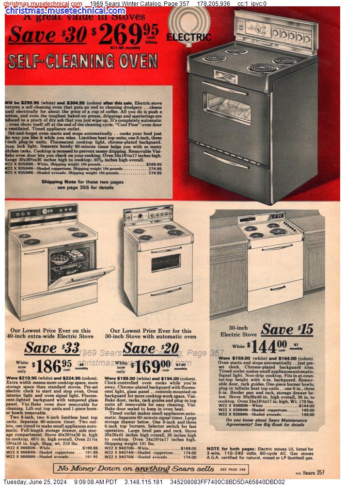 1969 Sears Winter Catalog, Page 357