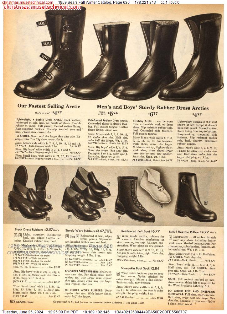 1959 Sears Fall Winter Catalog, Page 630