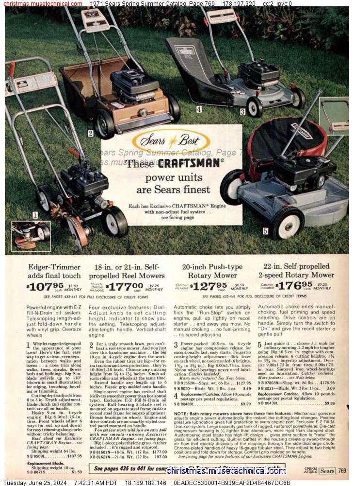 1971 Sears Spring Summer Catalog, Page 769