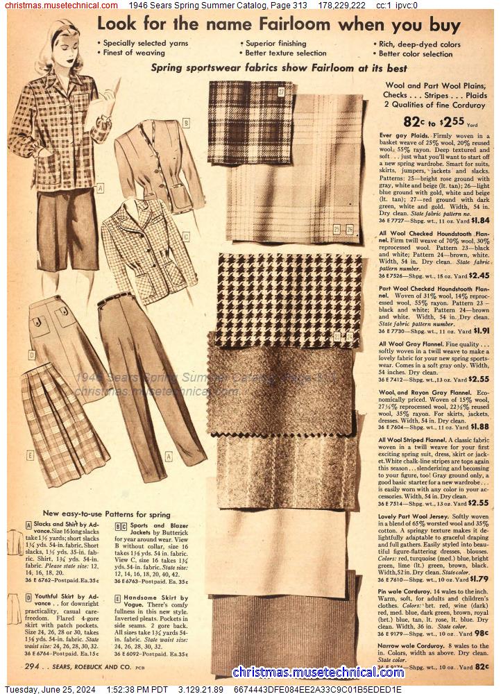 1946 Sears Spring Summer Catalog, Page 313
