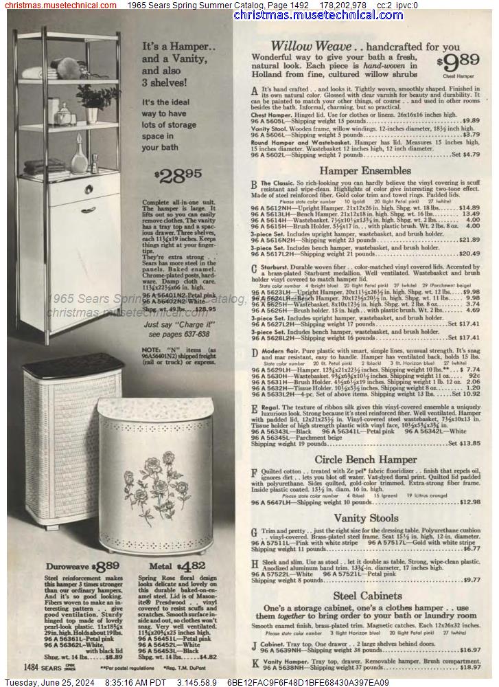 1965 Sears Spring Summer Catalog, Page 1492