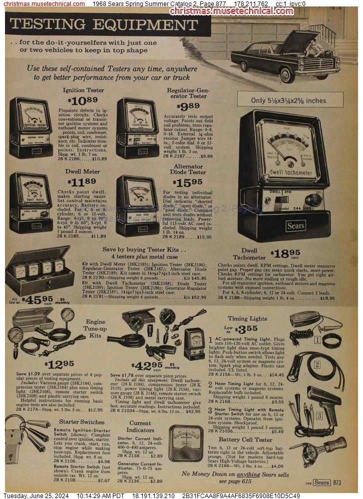 1968 Sears Spring Summer Catalog 2, Page 877