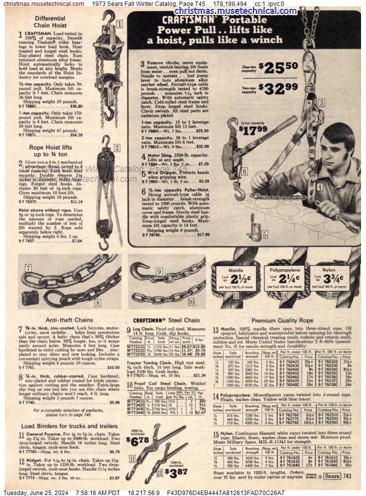 1973 Sears Fall Winter Catalog, Page 745