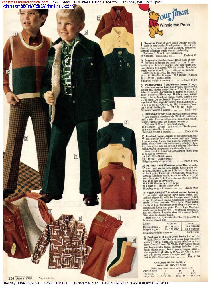 1973 Sears Fall Winter Catalog, Page 224
