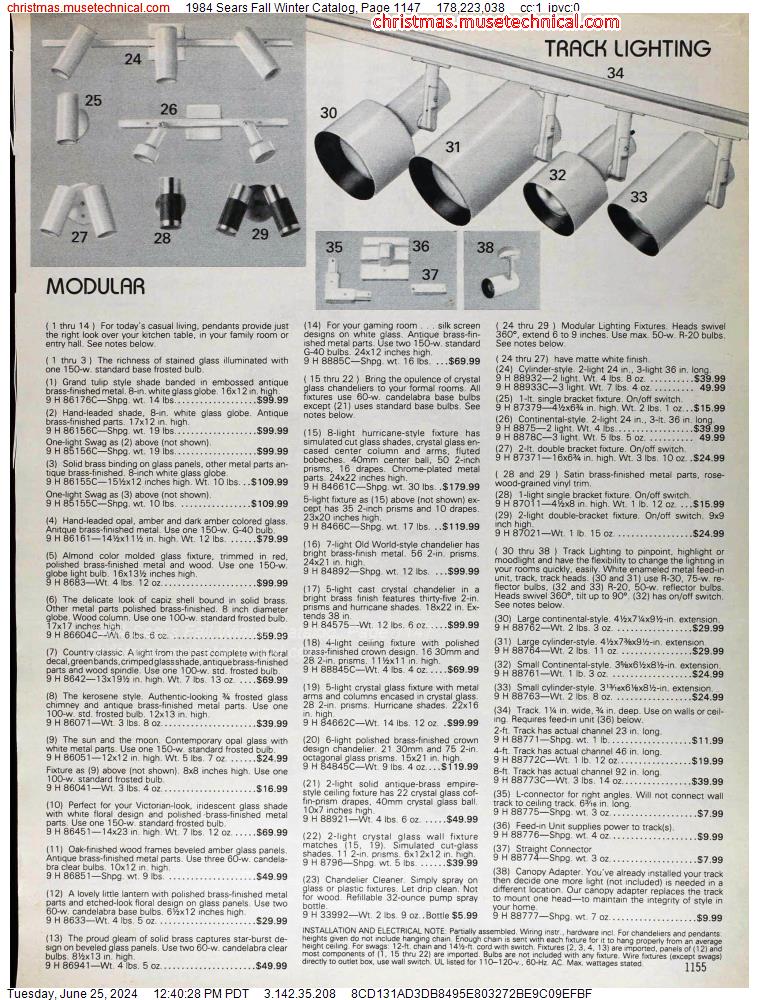 1984 Sears Fall Winter Catalog, Page 1147
