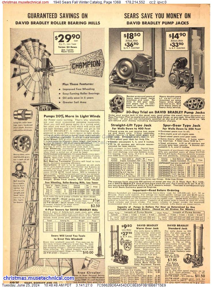 1940 Sears Fall Winter Catalog, Page 1368