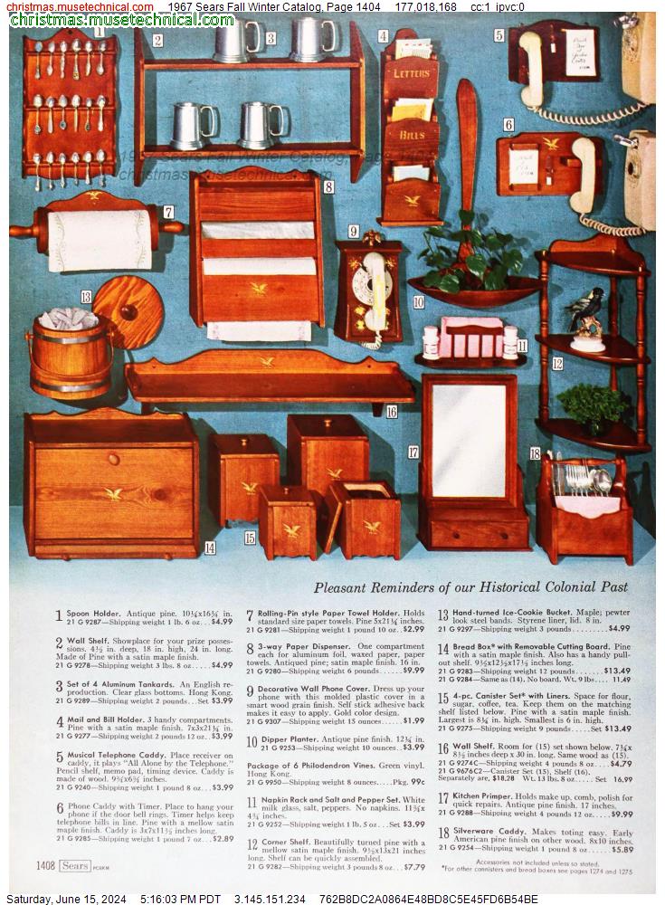 1967 Sears Fall Winter Catalog, Page 1404