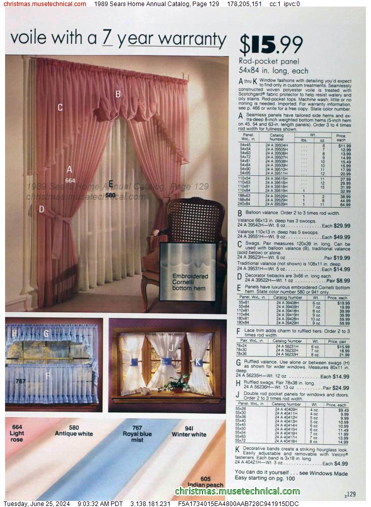 1989 Sears Home Annual Catalog, Page 129