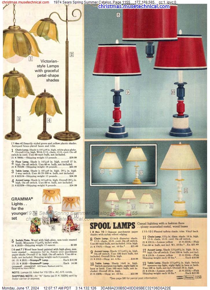 1974 Sears Spring Summer Catalog, Page 1155