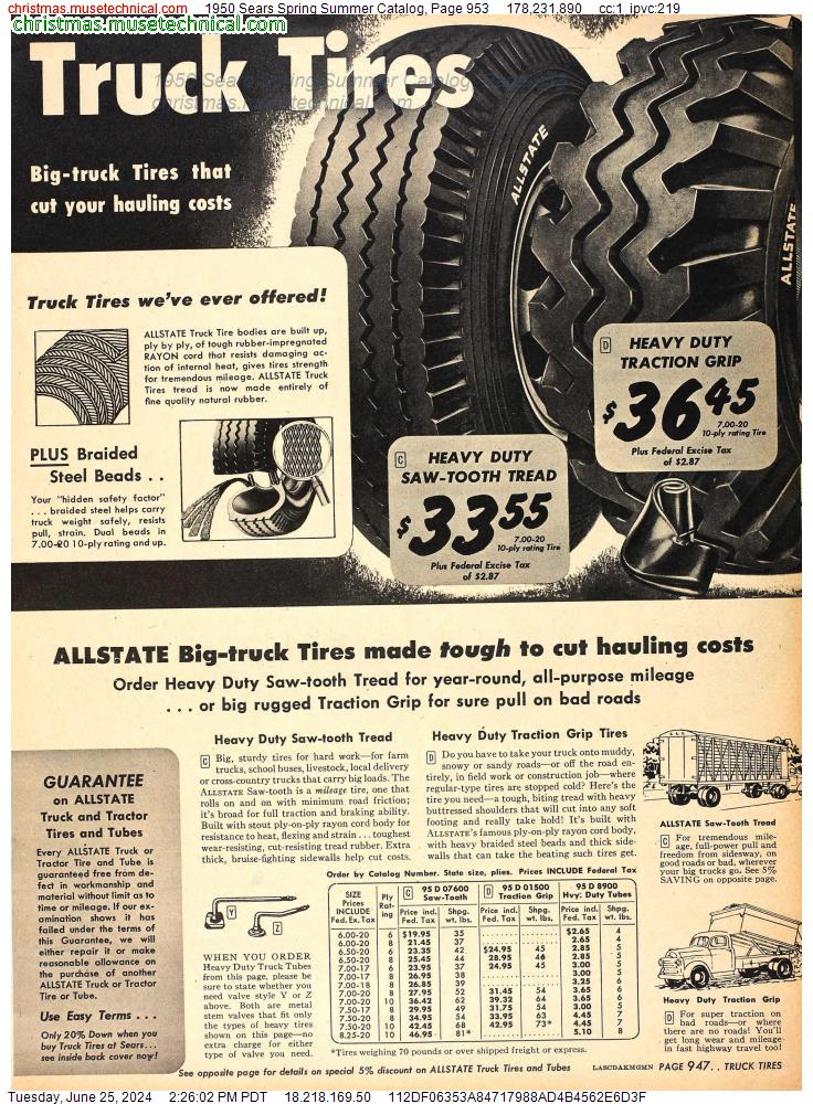 1950 Sears Spring Summer Catalog, Page 953