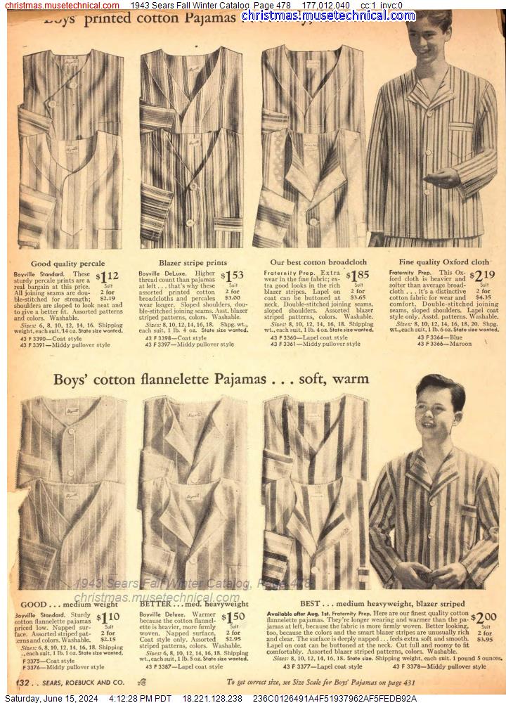 1943 Sears Fall Winter Catalog, Page 478