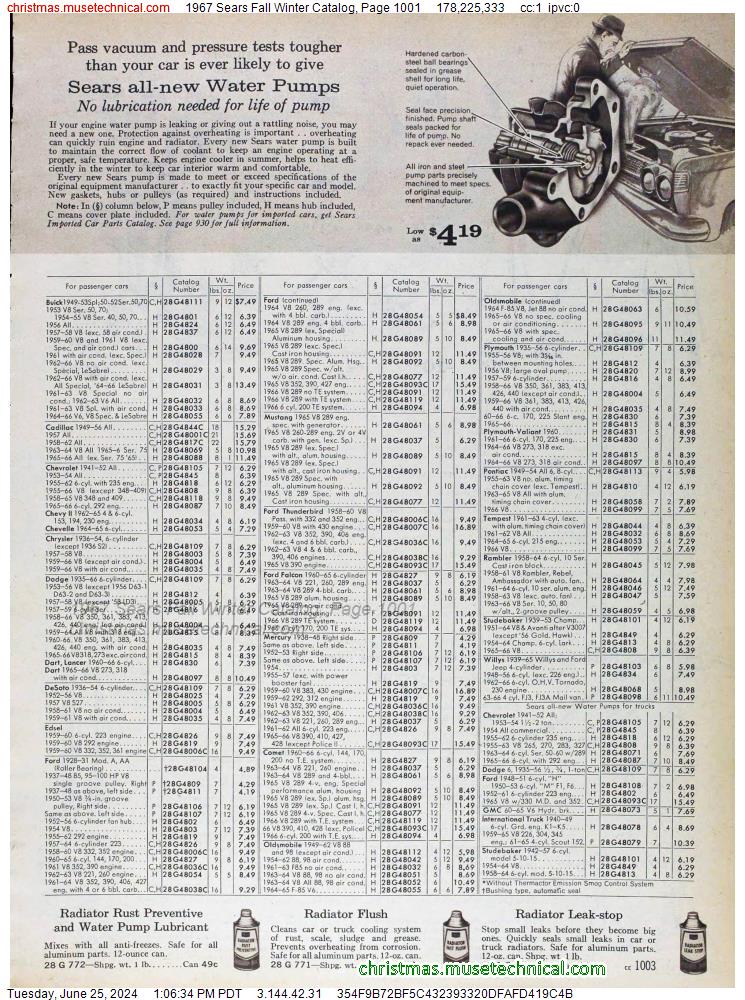 1967 Sears Fall Winter Catalog, Page 1001