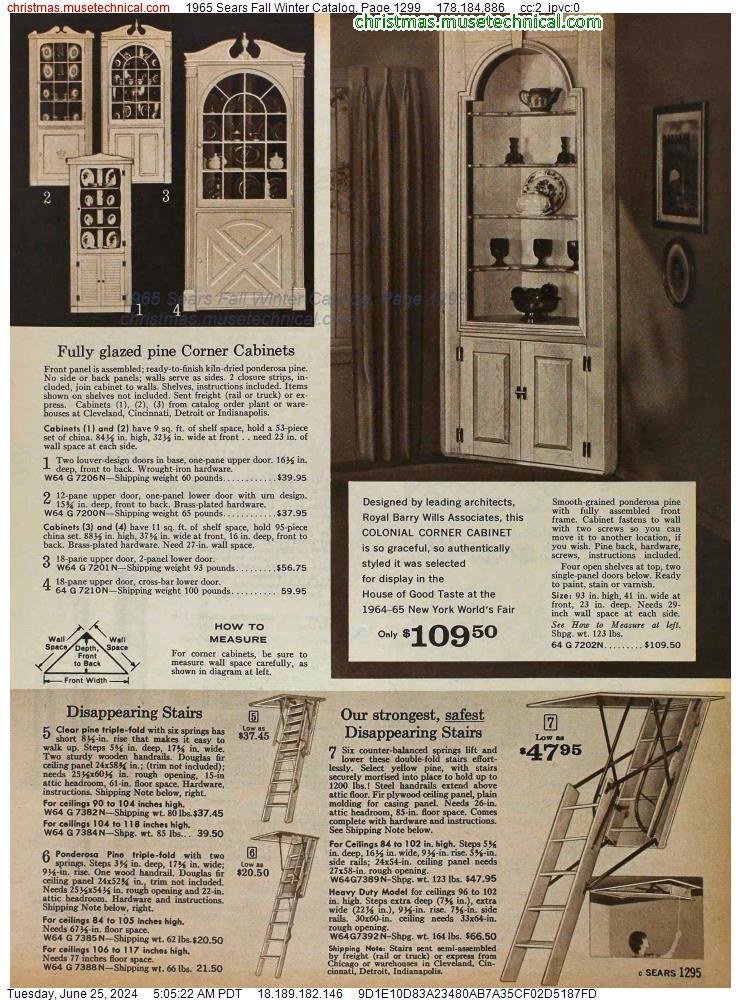 1965 Sears Fall Winter Catalog, Page 1299