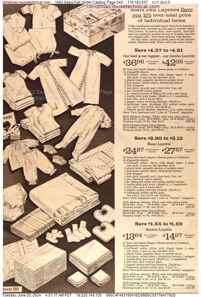 1963 Sears Fall Winter Catalog, Page 540