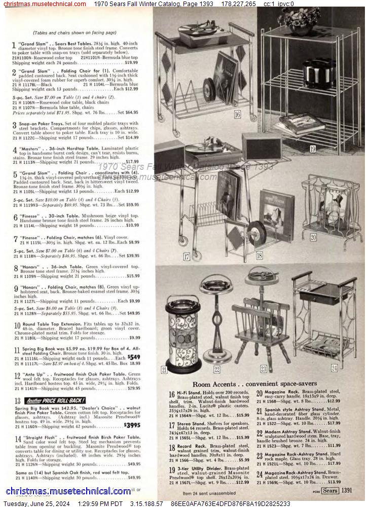 1970 Sears Fall Winter Catalog, Page 1393