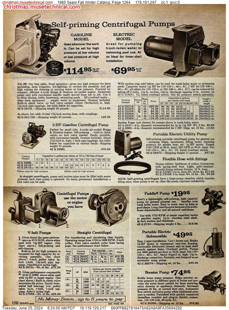 1965 Sears Fall Winter Catalog, Page 1264