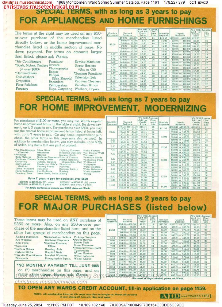 1968 Montgomery Ward Spring Summer Catalog, Page 1161