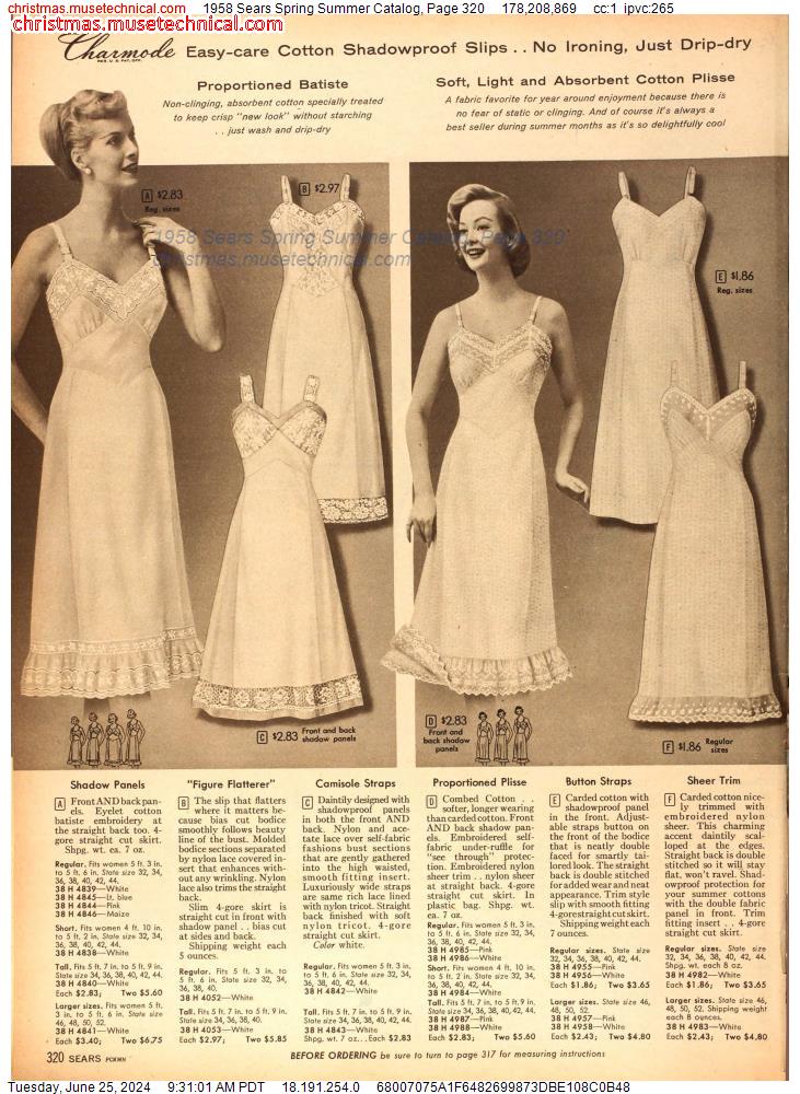 1958 Sears Spring Summer Catalog, Page 320
