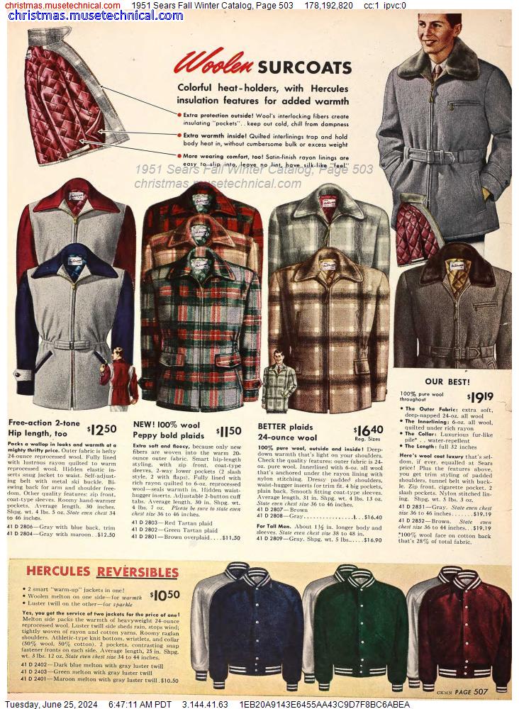 1951 Sears Fall Winter Catalog, Page 503