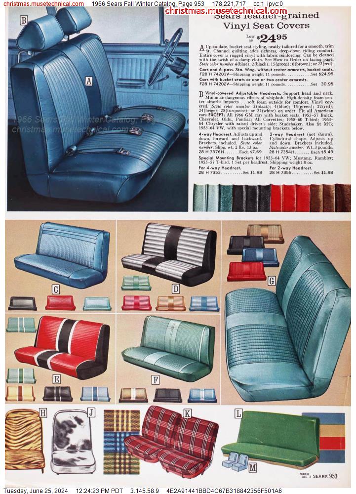 1966 Sears Fall Winter Catalog, Page 953