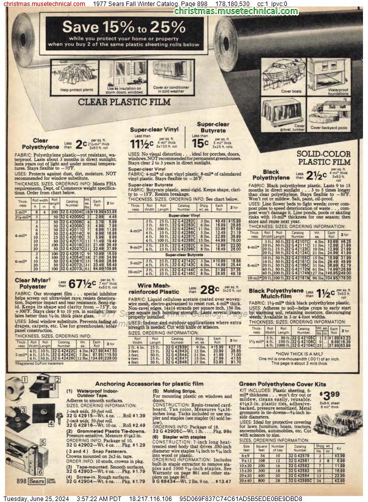 1977 Sears Fall Winter Catalog, Page 898