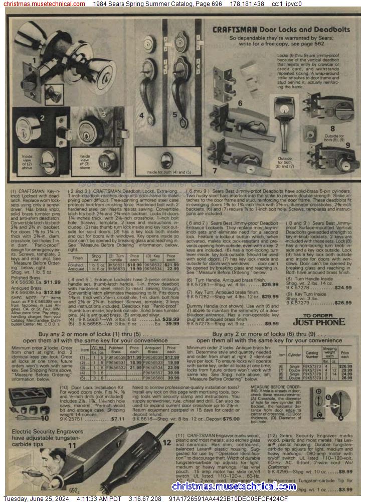 1984 Sears Spring Summer Catalog, Page 696