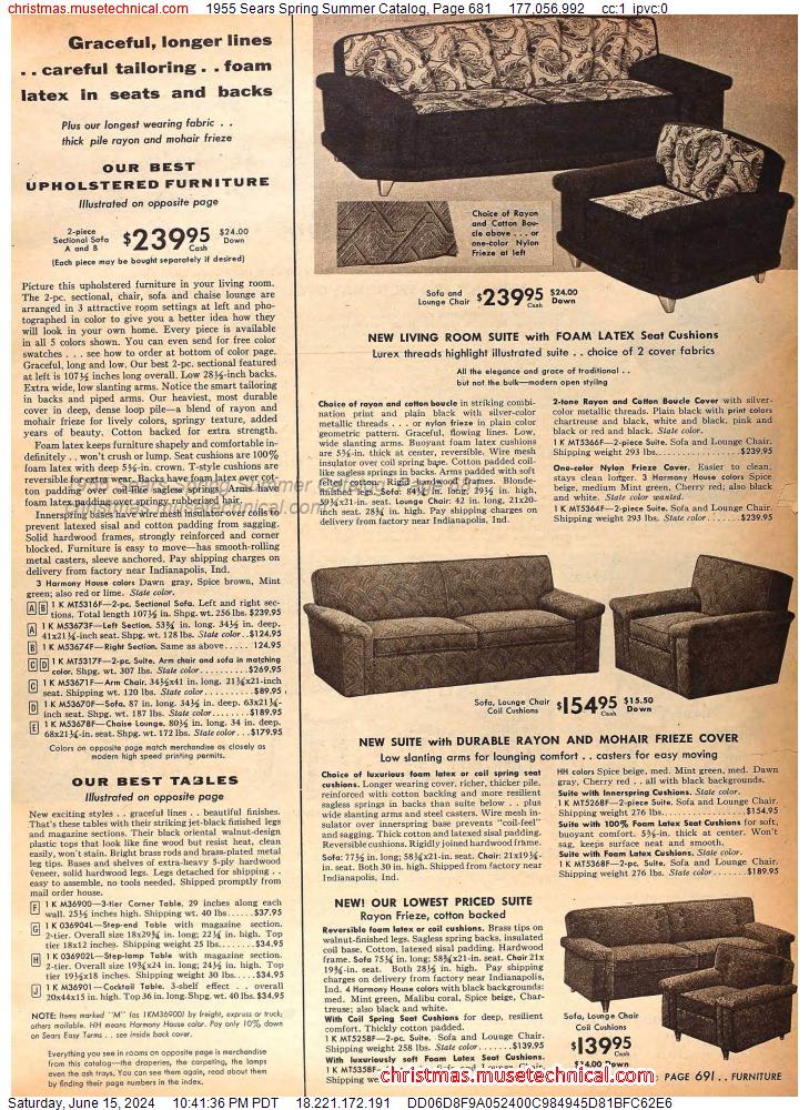 1955 Sears Spring Summer Catalog, Page 681