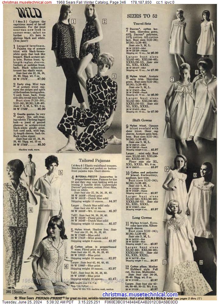 1968 Sears Fall Winter Catalog, Page 346