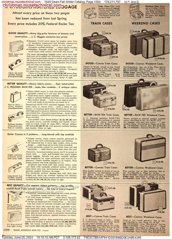 1949 Sears Fall Winter Catalog, Page 1094