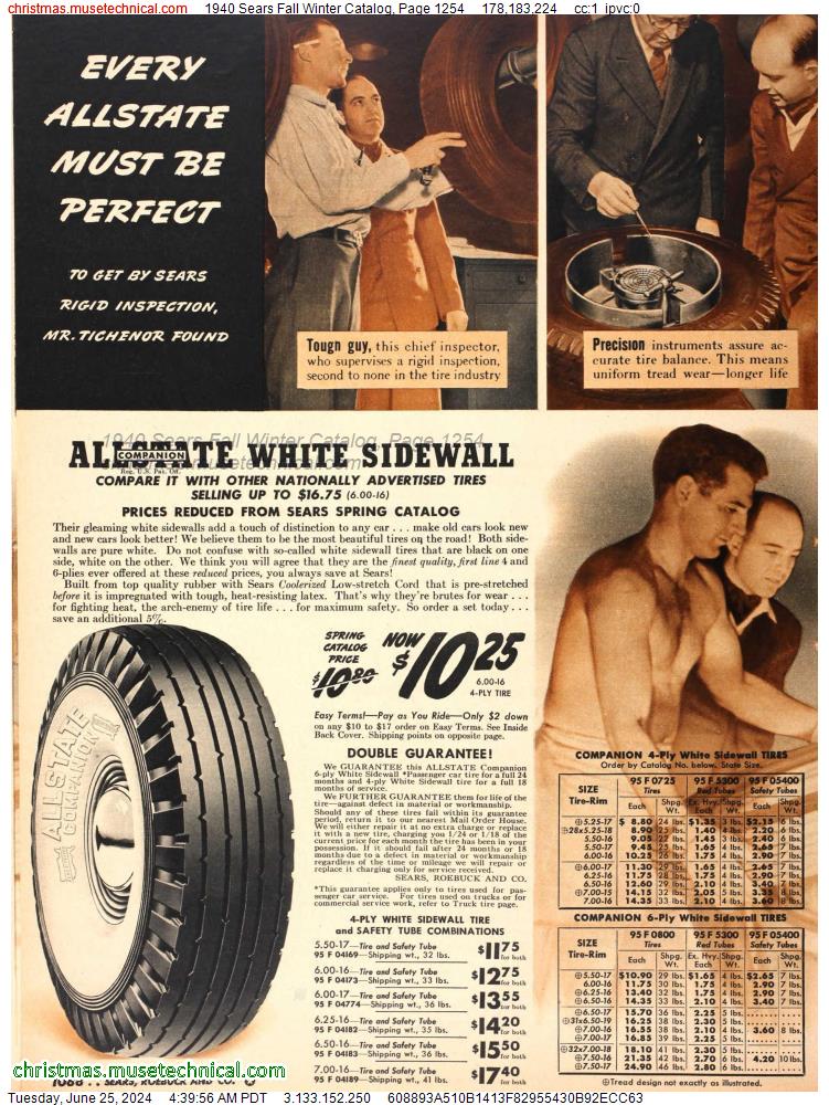 1940 Sears Fall Winter Catalog, Page 1254