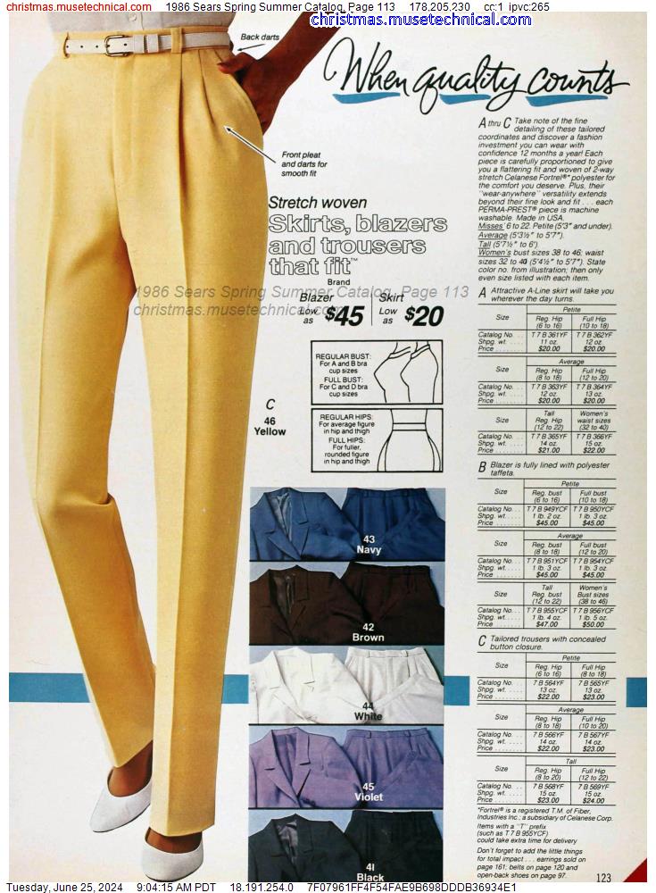 1986 Sears Spring Summer Catalog, Page 113