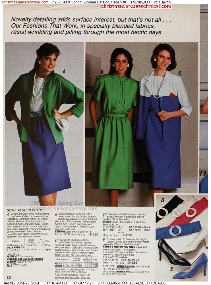 1987 Sears Spring Summer Catalog, Page 130