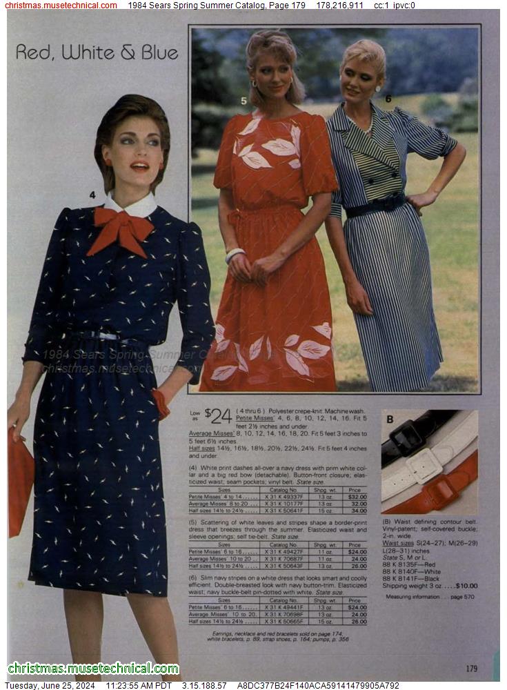 1984 Sears Spring Summer Catalog, Page 179