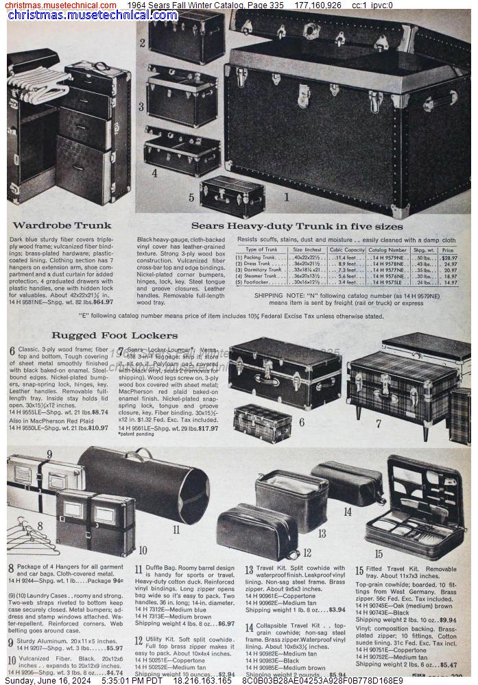 1964 Sears Fall Winter Catalog, Page 335