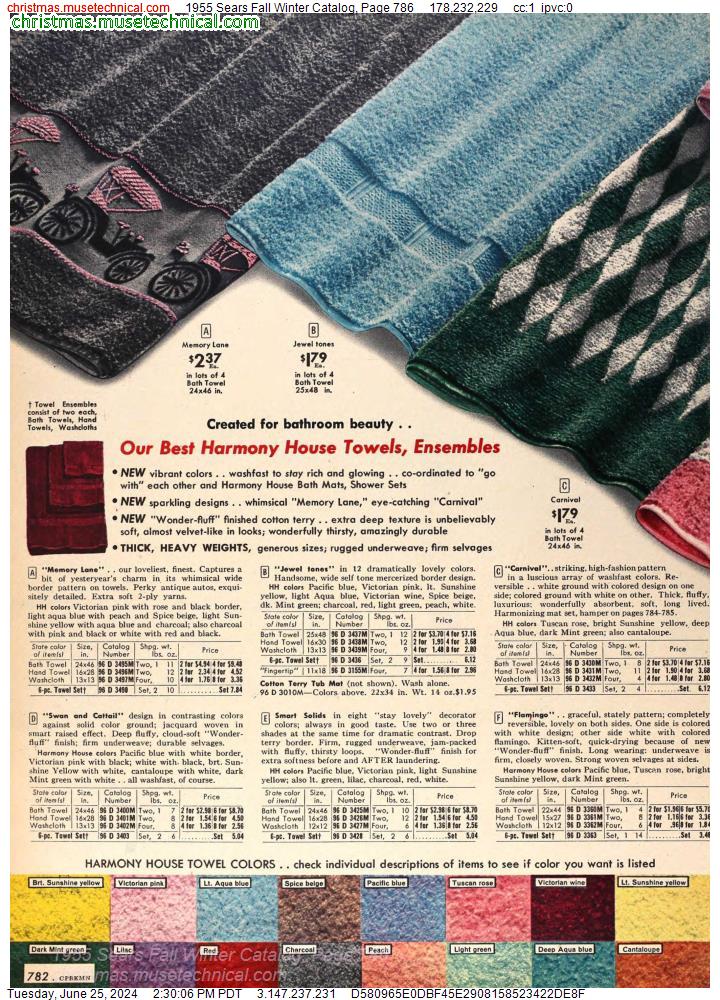 1955 Sears Fall Winter Catalog, Page 786