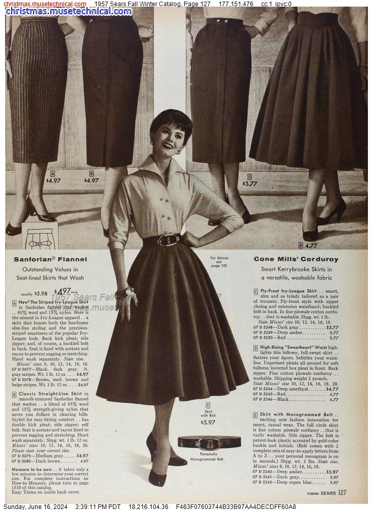 1957 Sears Fall Winter Catalog, Page 127