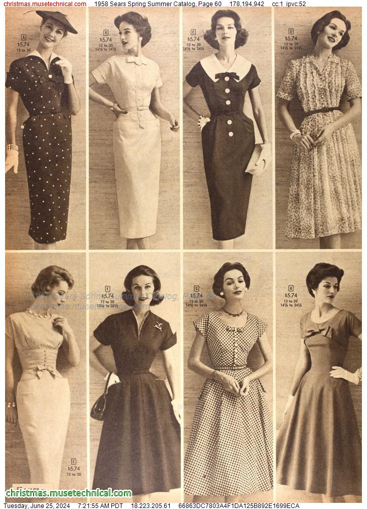 1958 Sears Spring Summer Catalog, Page 60