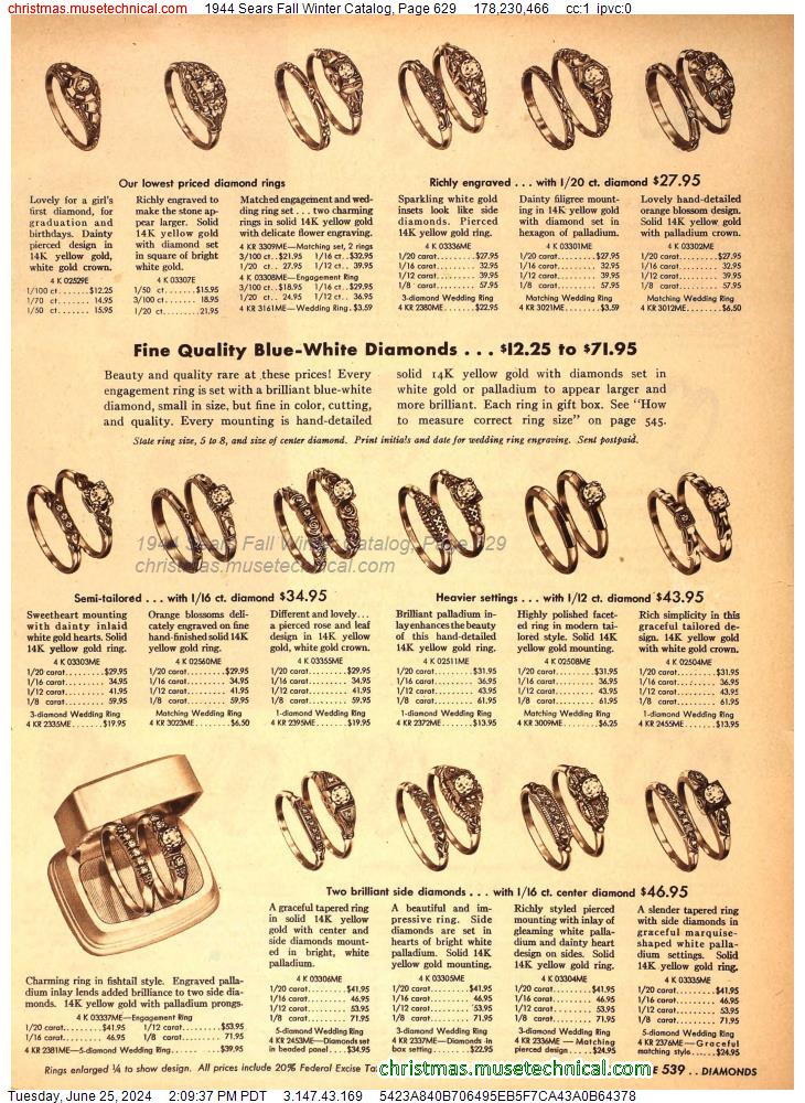 1944 Sears Fall Winter Catalog, Page 629