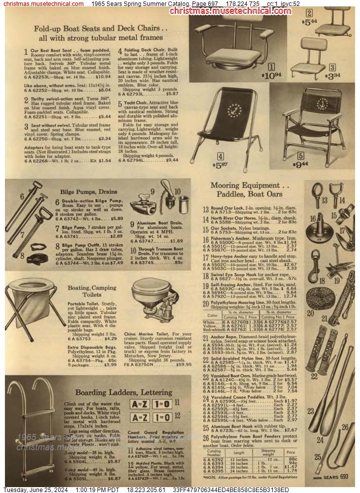 1965 Sears Spring Summer Catalog, Page 697