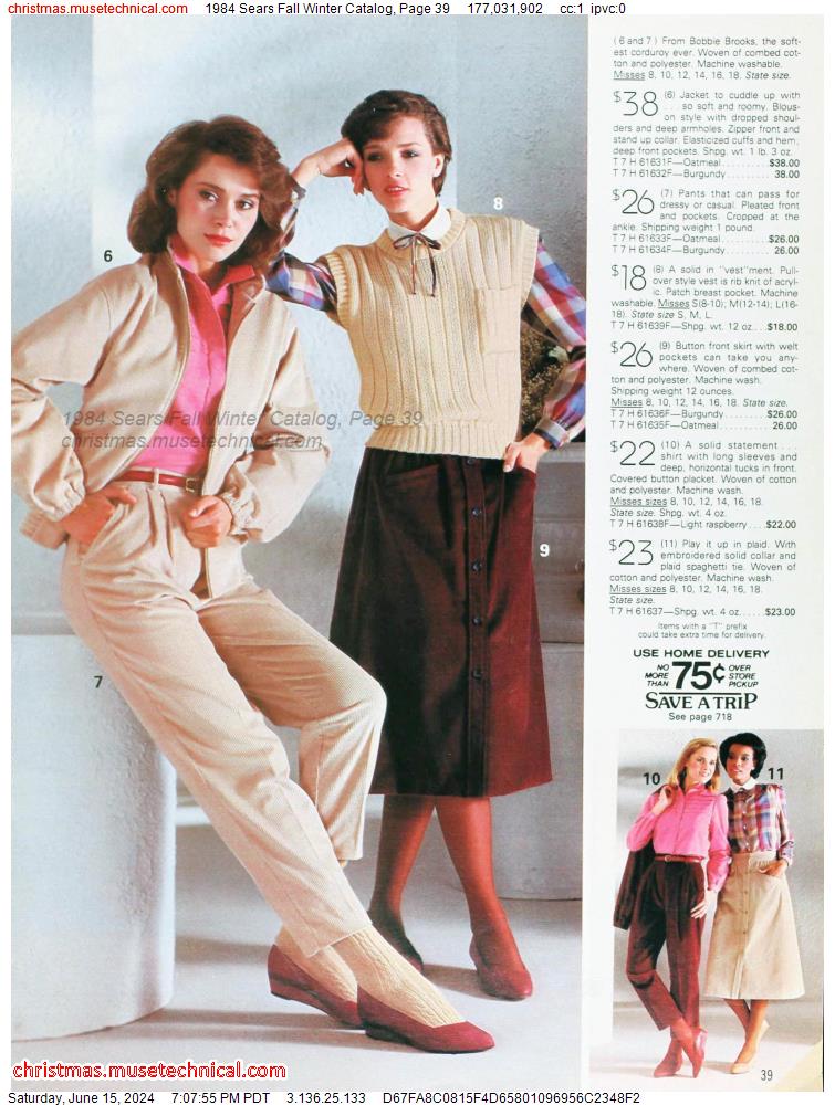1984 Sears Fall Winter Catalog, Page 39
