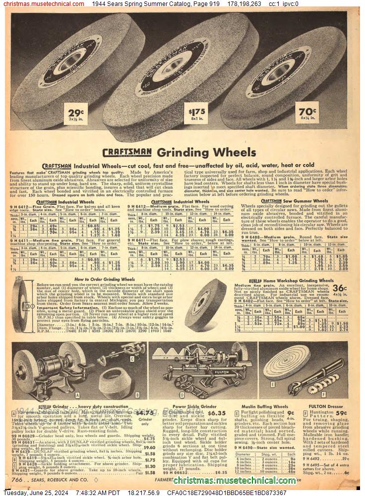 1944 Sears Spring Summer Catalog, Page 919