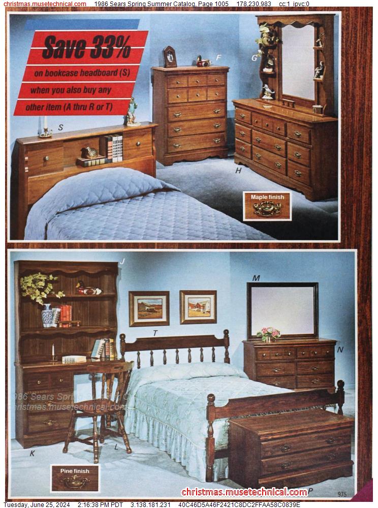 1986 Sears Spring Summer Catalog, Page 1005