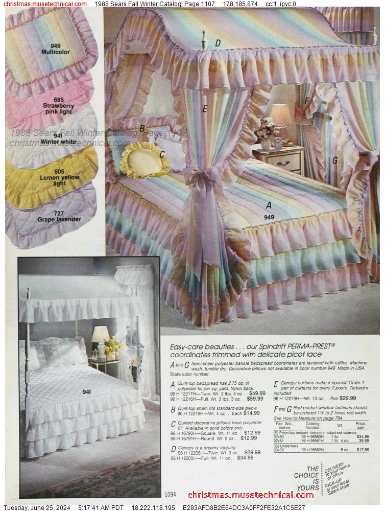1988 Sears Fall Winter Catalog, Page 1107
