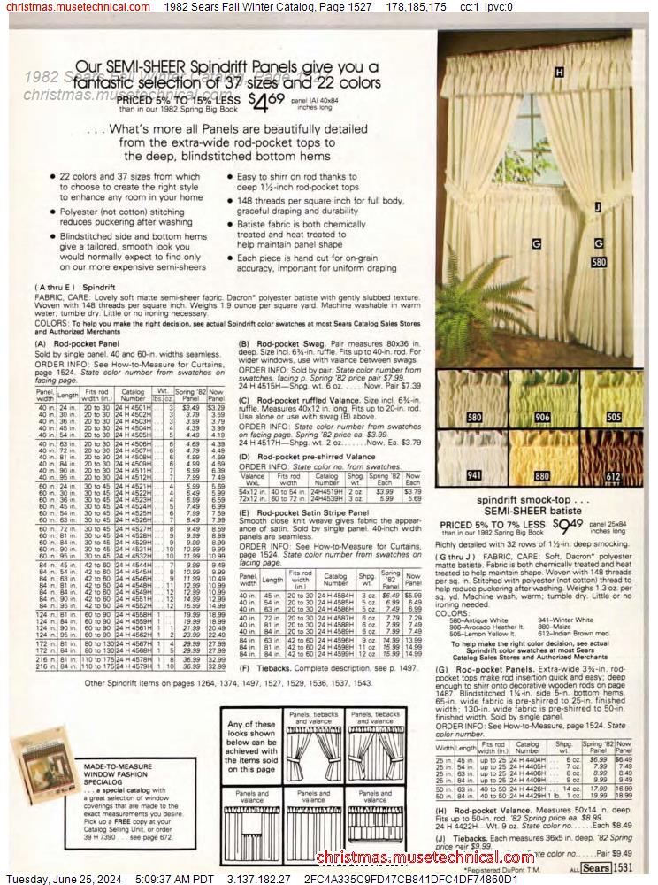 1982 Sears Fall Winter Catalog, Page 1527