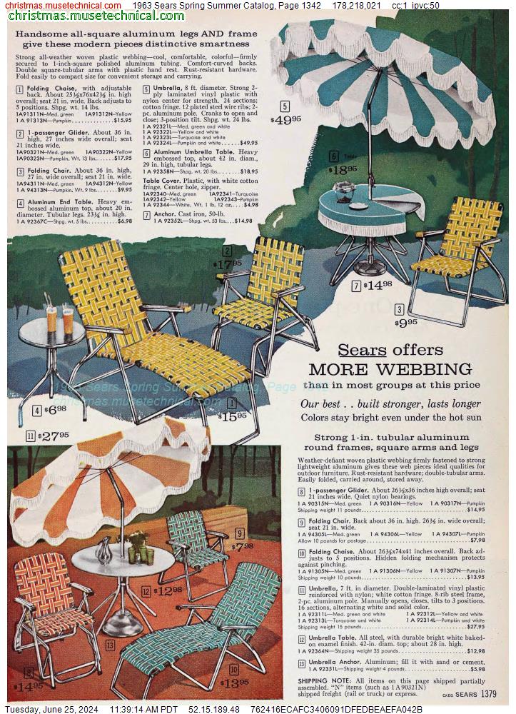 1963 Sears Spring Summer Catalog, Page 1342